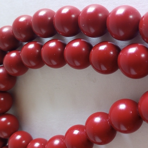 ATI DESIGNER STERLING SILVER 925 FAUX RED CORAL NECKLACE 22" PLUS 2.5" 12 MM DIA - Picture 5 of 7